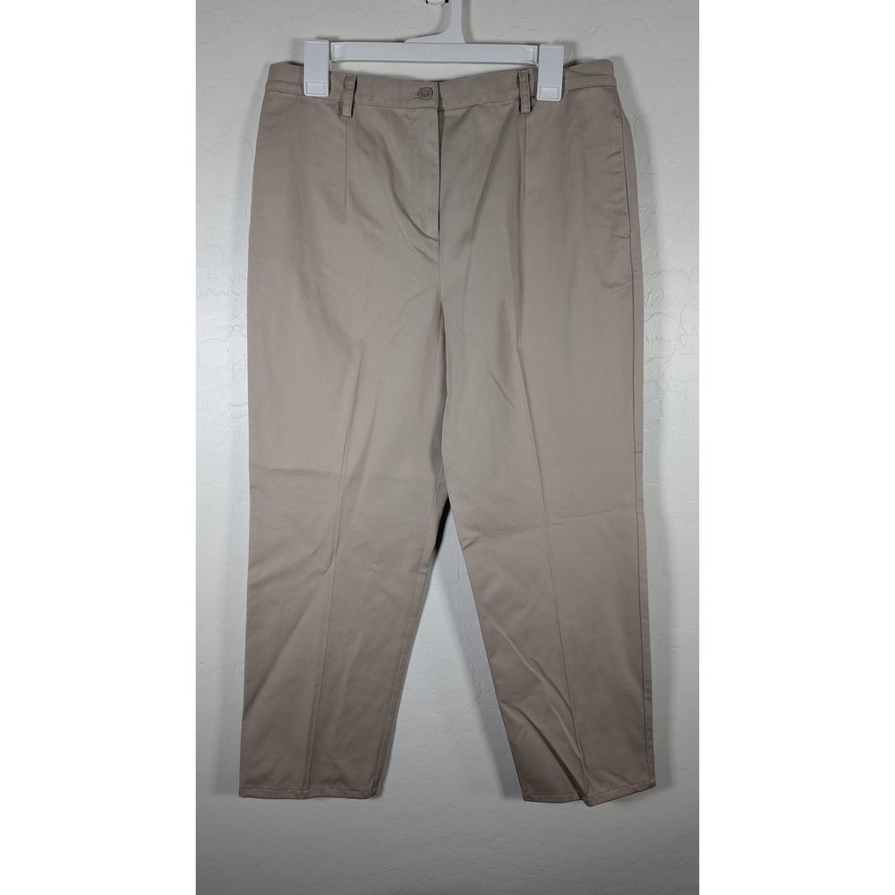 Pendleton Pants Womens Petite 12 Beige Cotton Twill Khakis Workwear Chino Ankle